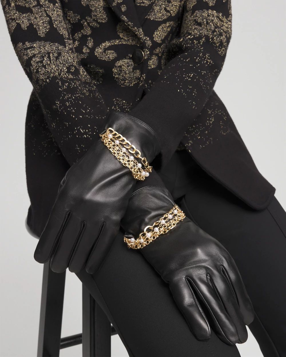 Bracelet Black Leather Gloves