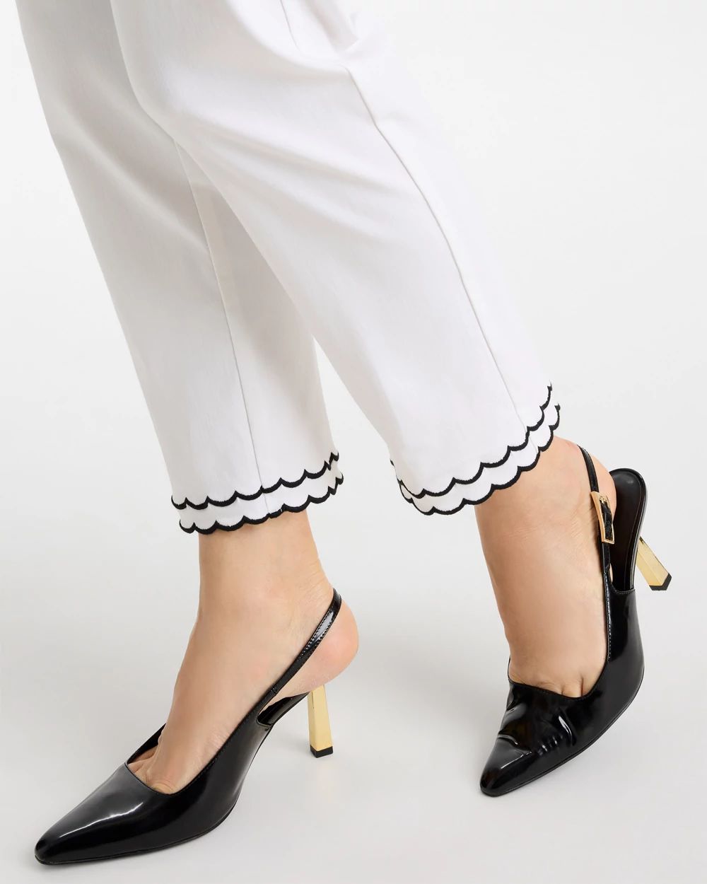 Contrast Scallop Brigitte™ Slim Crop Pant click to view larger image.