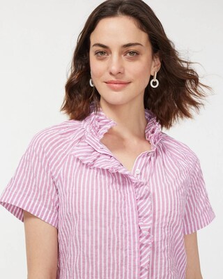 High Neck Stripe Shirt