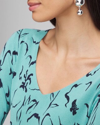 V-Neck Printed Pullover