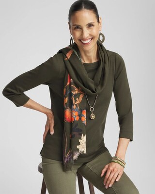3/4 Sleeve Bateau Neck Tee click to view larger image.