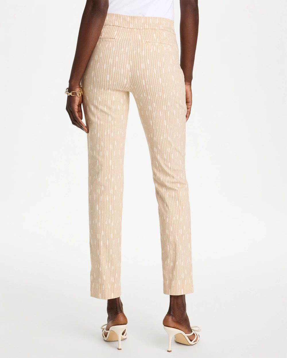 Striped Brigitte™ Slim Pull-On Ankle Pants click to view larger image.