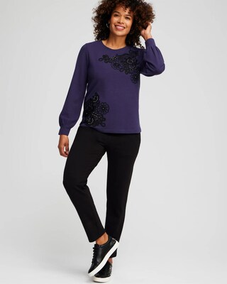 Zenergy® French Terry Applique Sweatshirt