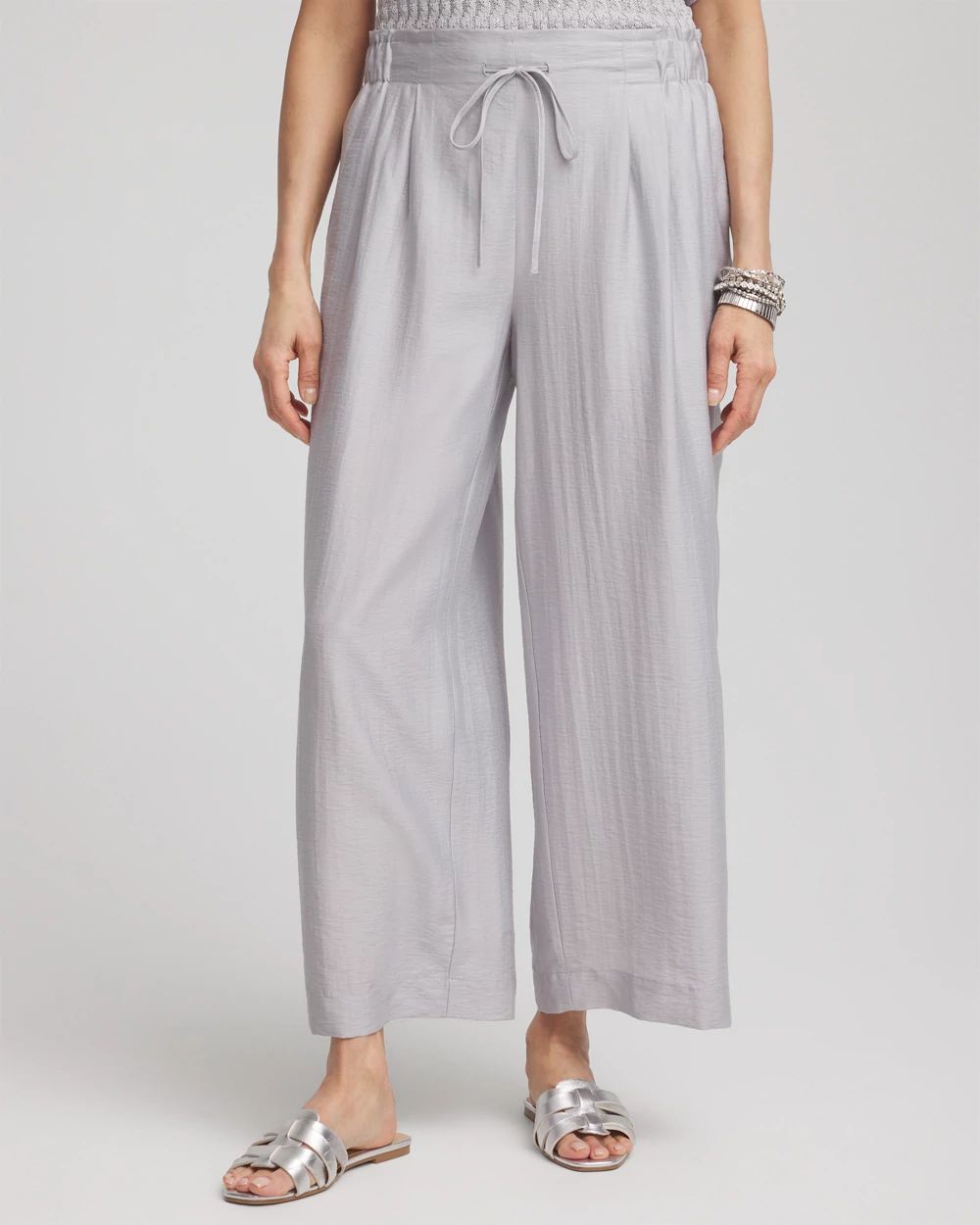 Lightweight Wide Leg Cropped Pants