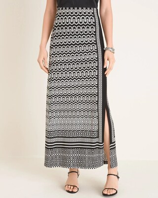 Black and White Printed Maxi Skirt