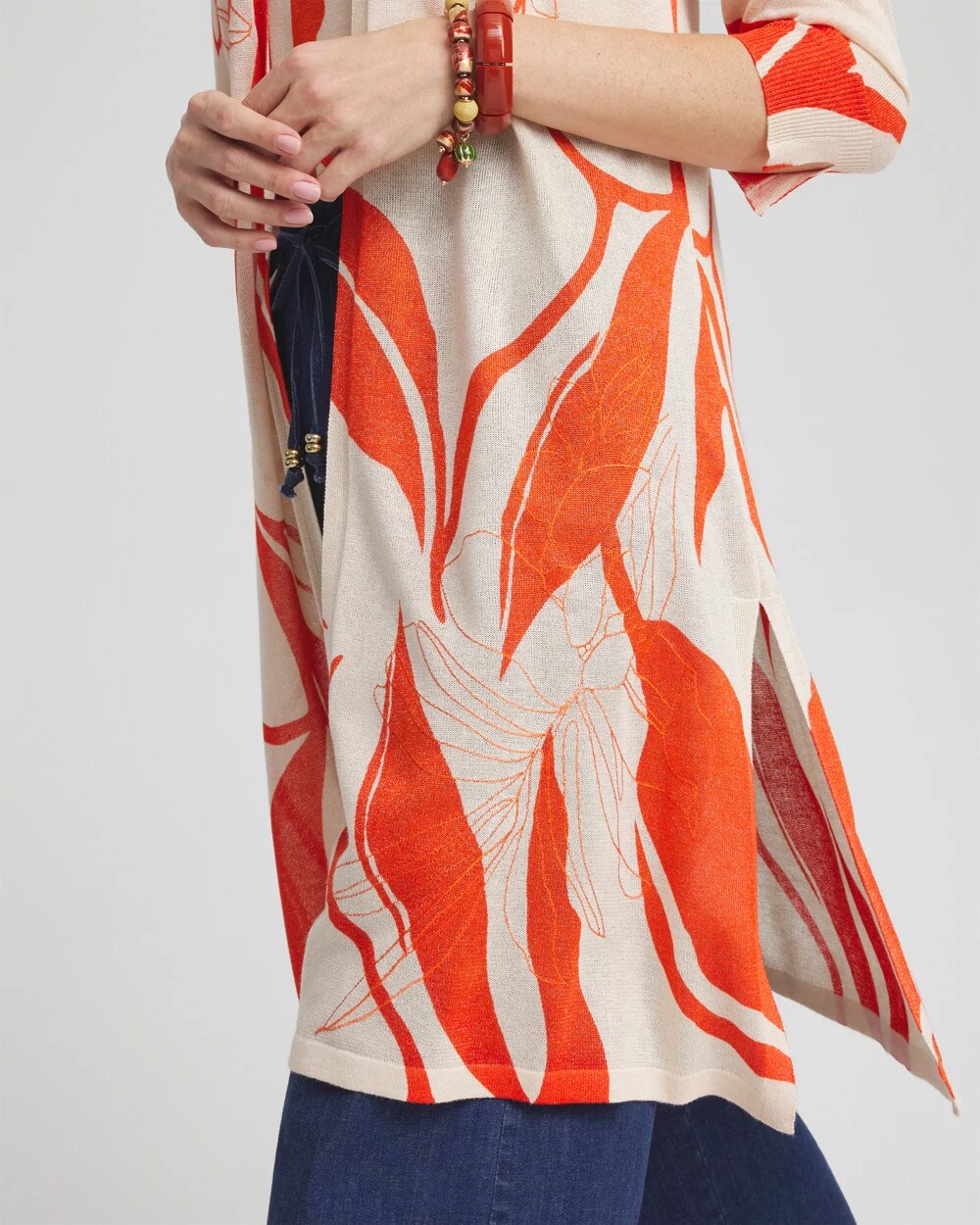 Embroidered Leaves Cardigan