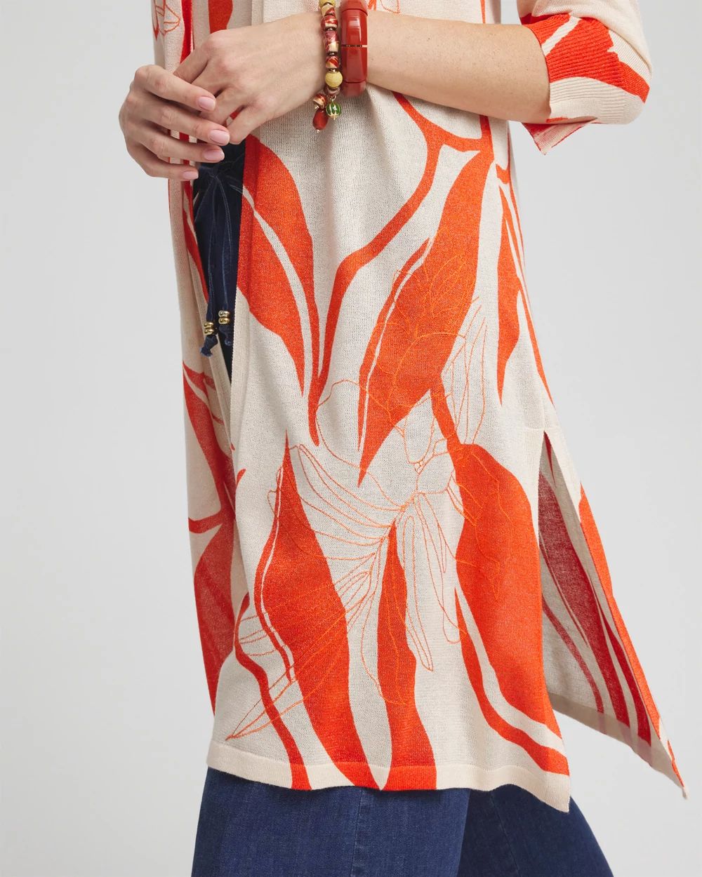 Embroidered Leaves Cardigan click to view larger image.