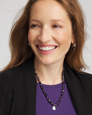 Convertible Purple Long Short Necklace click to view larger image.