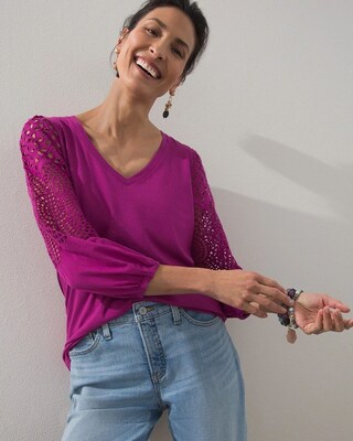Touch of Cool Eyelet Sleeve Tee