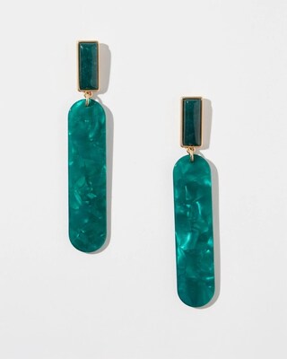 Teal Linear Post Earrings