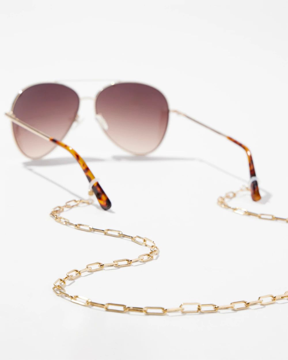 Gold Tone Paperclip Eyeglass Chain