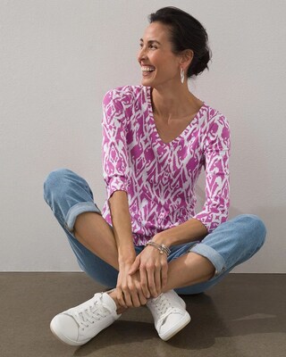 Ikat Pima V-Neck Tee