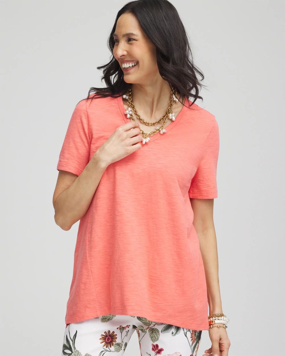 Slub V-Neck Tee