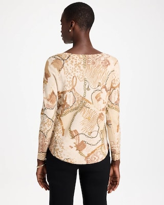 Ella Bateau Neutral Print Pullover Sweater click to view larger image.