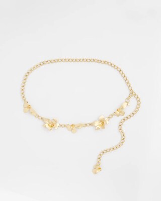 Gold-Tone Flowers Chain Belt
