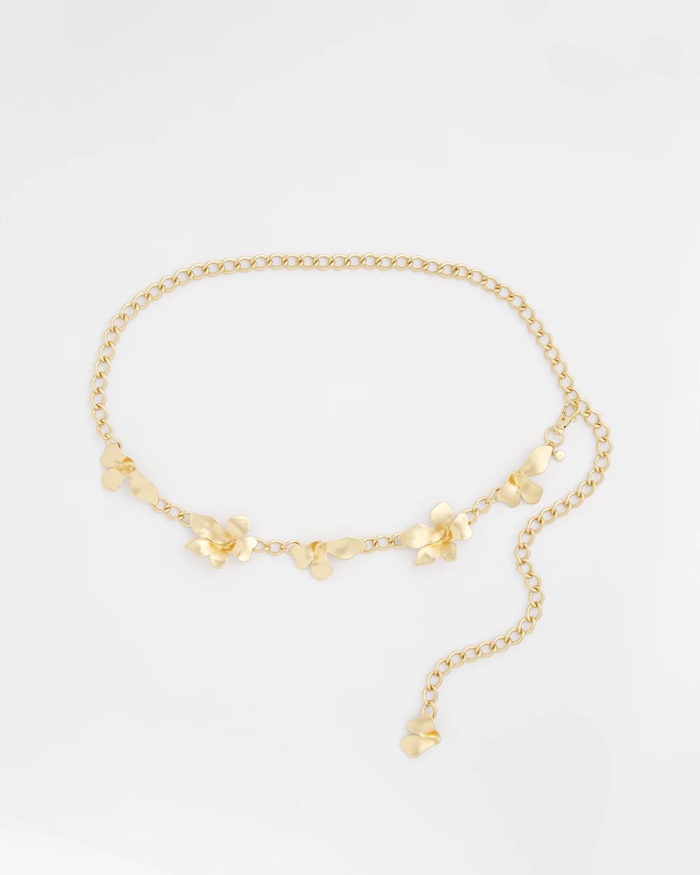 Gold-Tone Flowers Chain Belt