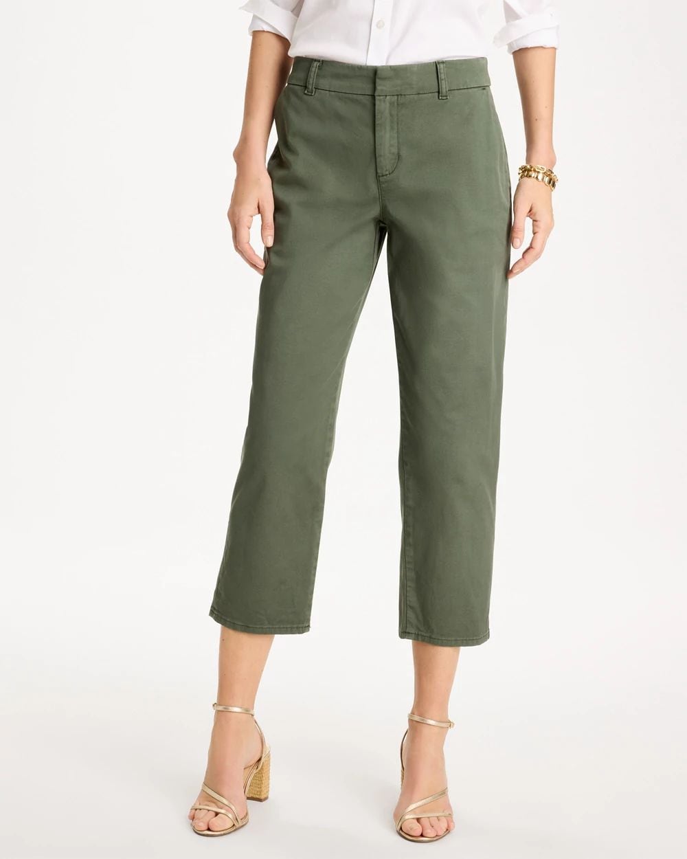 Relaxed Boyfriend Chino Crop Pants