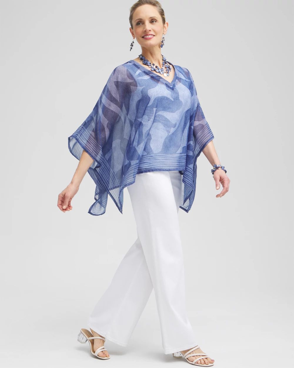 Chiffon Cool Abstract Poncho
