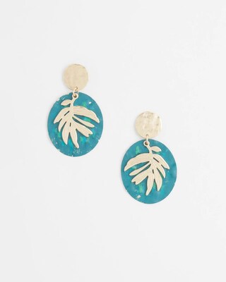 No Droop™ Blue Leaf Drop Earrings