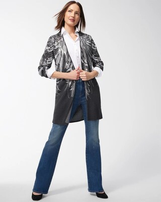 Embellished Jacquard Cardigan Sweater click to view larger image.