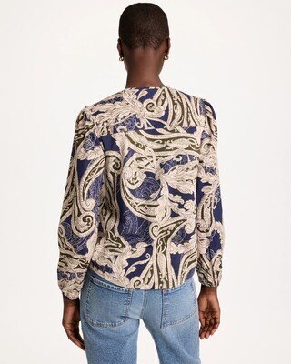 Jersey Knit Poplin-Sleeved Top click to view larger image.
