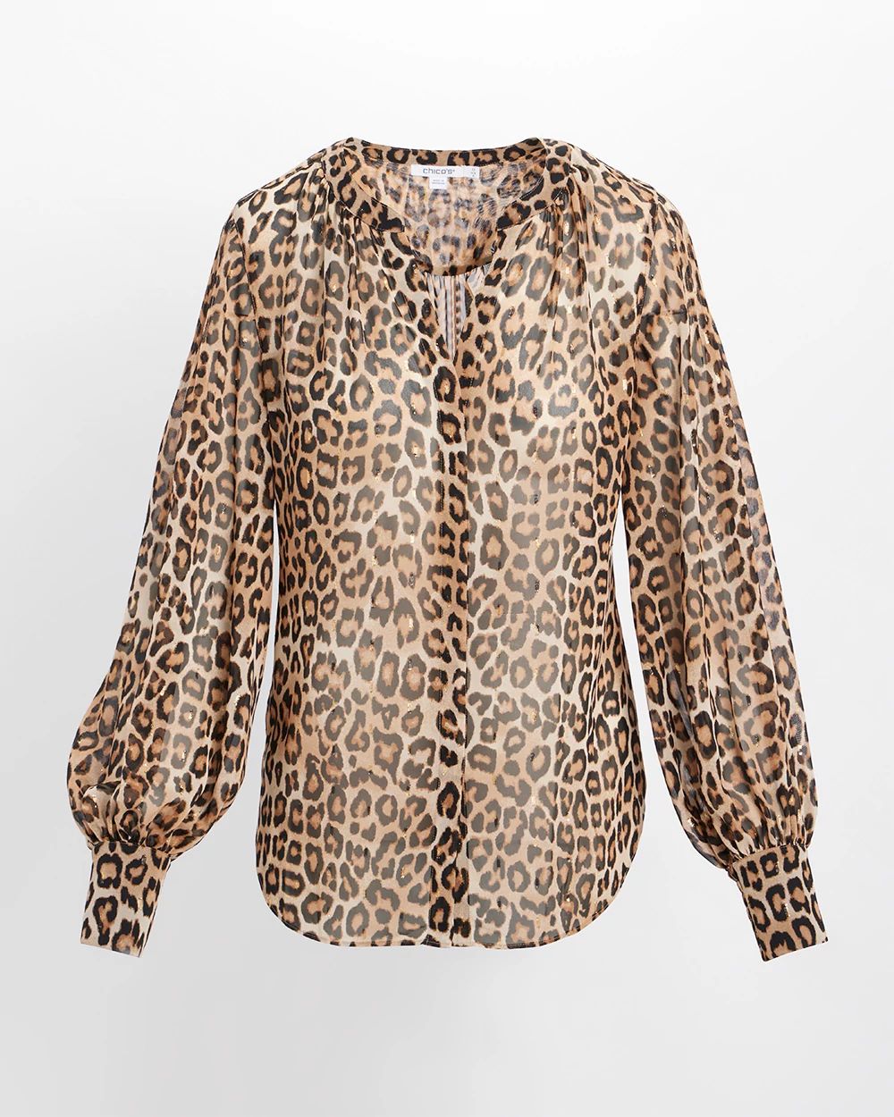 Cheetah Print Clip Dot Jacquard Shirt