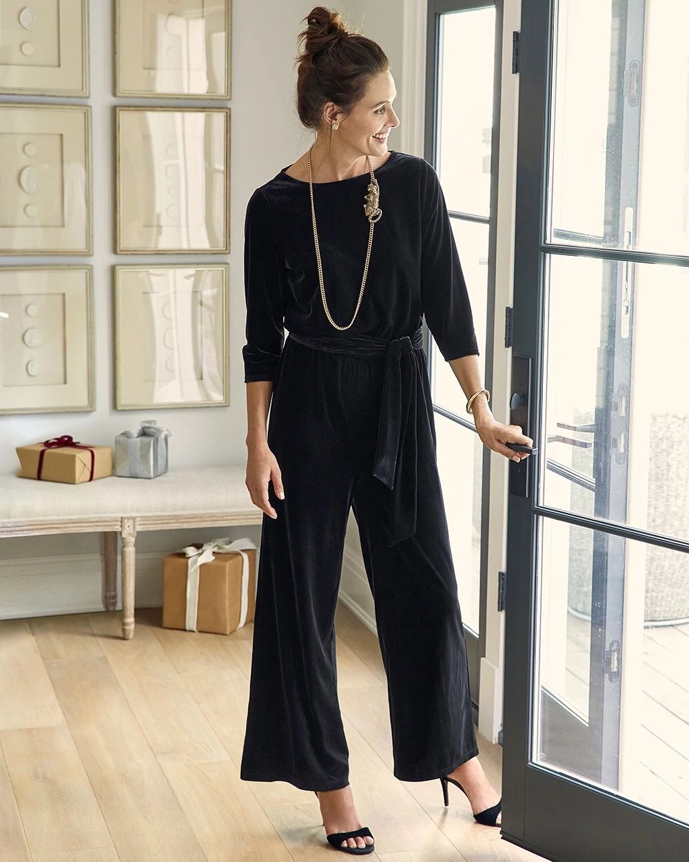 Travelers Collection Velvet Jumpsuit