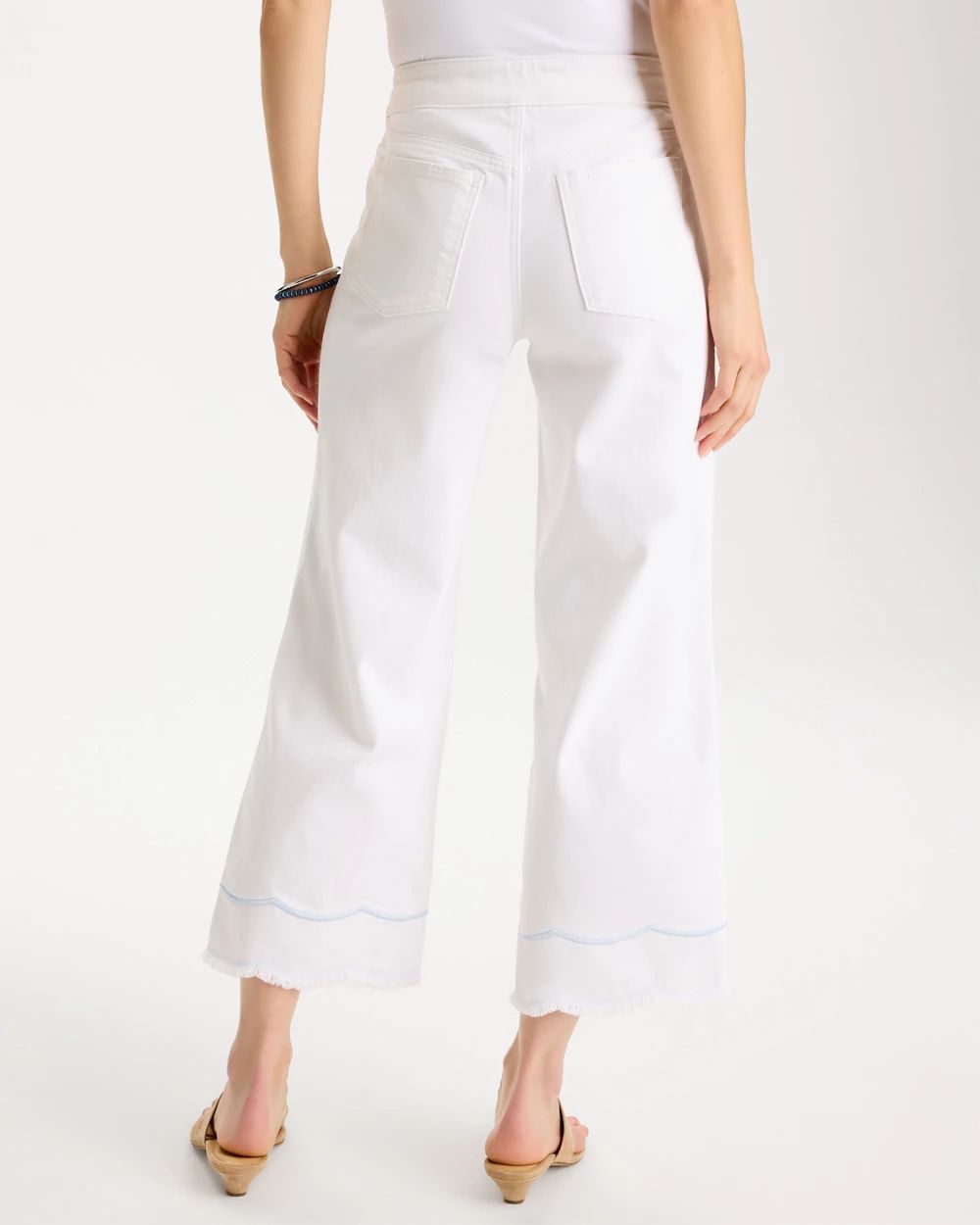 Petite Pull-On Wide-Leg White Crop Jean click to view larger image.