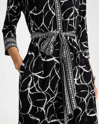 Ponte Printed Shirtdress click to view larger image.