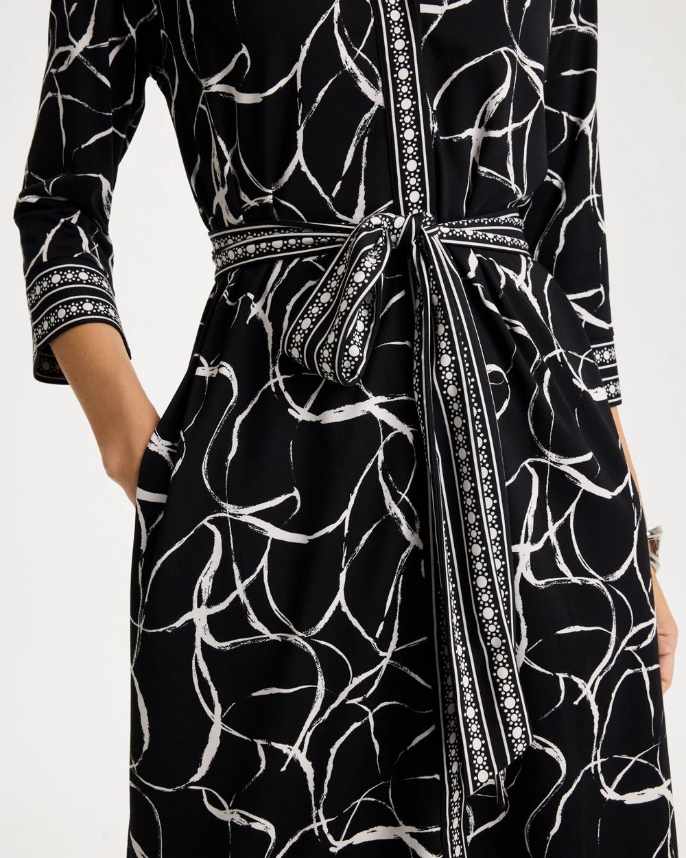 Ponte Printed Shirtdress click to view larger image.