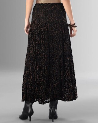 Animal Burnout Velvet Skirt