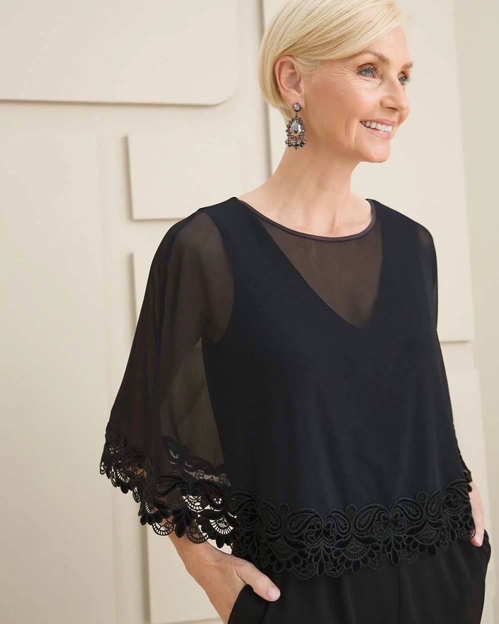 Jumpsuit with Attached Capelet