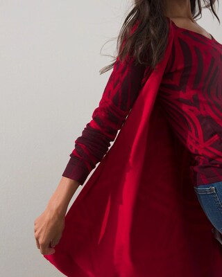 Arched Open Front Cardigan