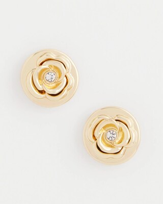 Lucky Coin Flower Stud Earrings
