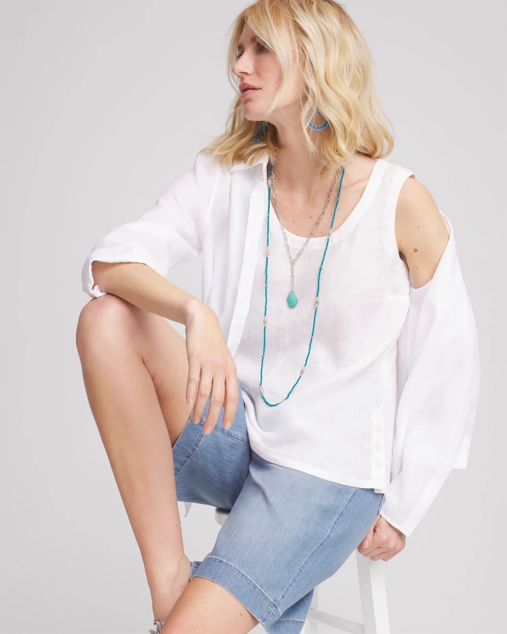 Sleeveless Linen Tank Top click to view larger image.