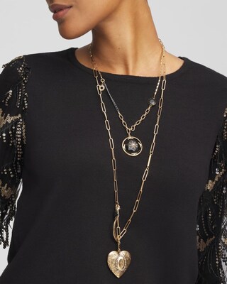 Convertible Multi Strand Locket Necklace