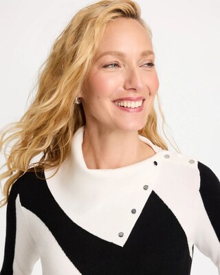 Zenergy® Luxe Intarsia Envelope Neck Pullover click to view larger image.