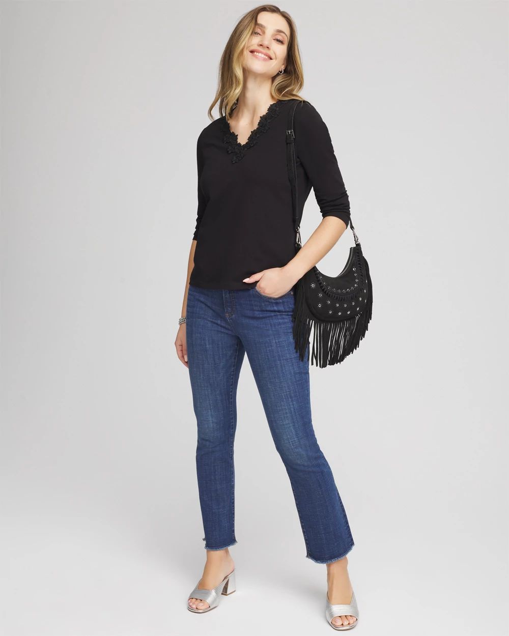 Lace Stretch-Cotton Tee