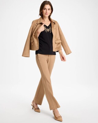 Emme Wide-Leg Ponte Pants
