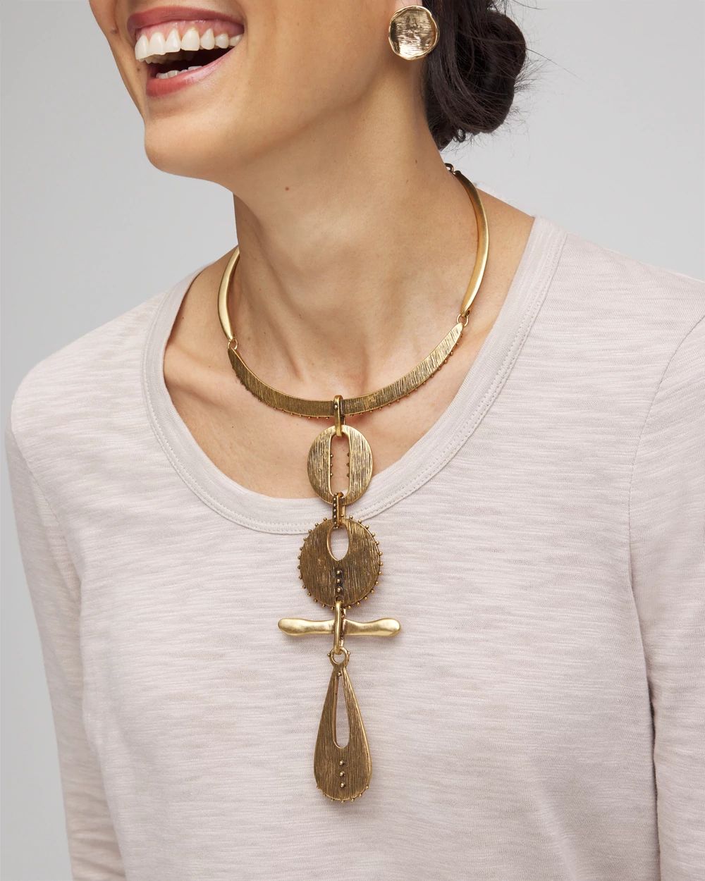 Vintage Gold Tone Statement Necklace