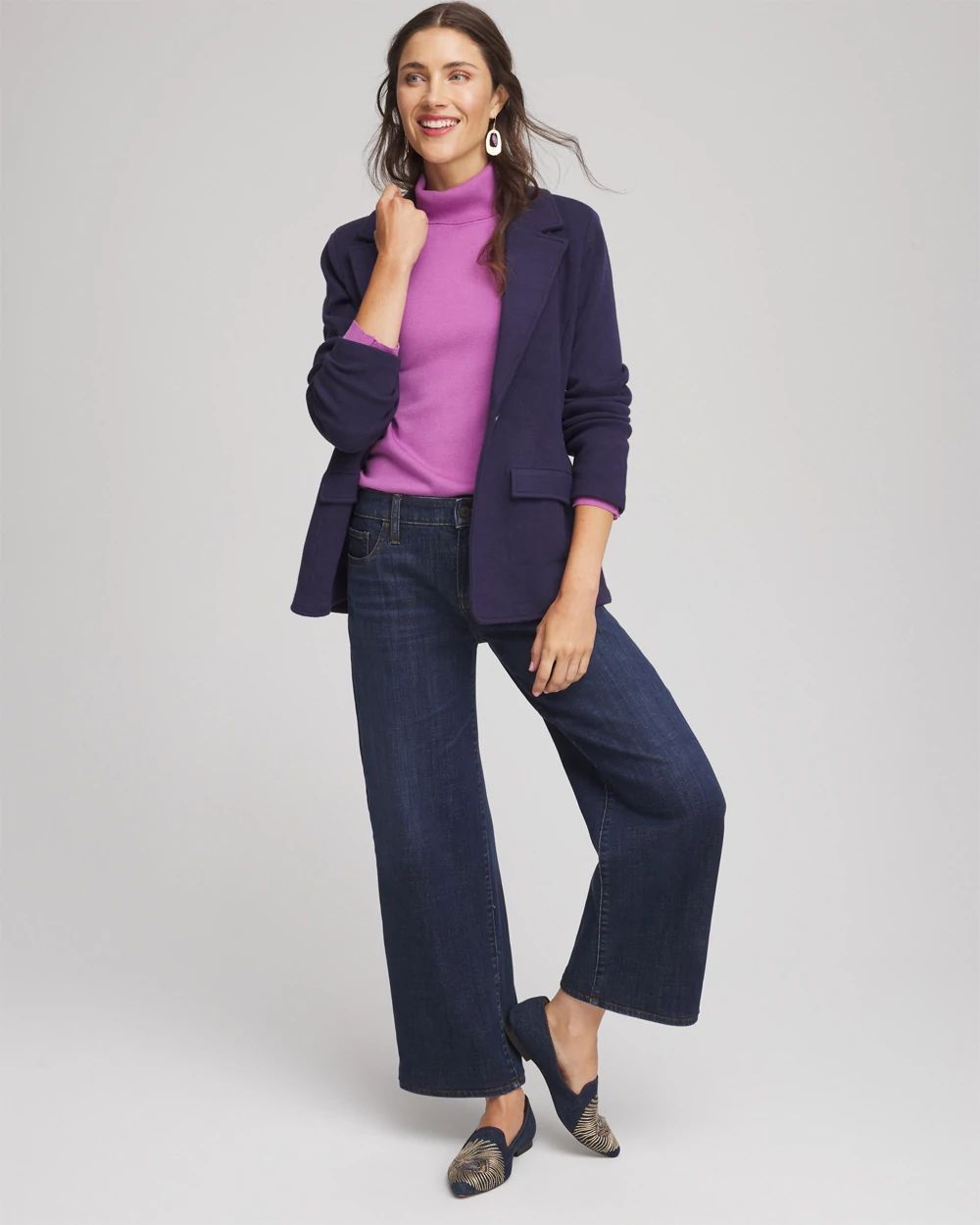Ecovero™ Button Cuff Turtleneck Sweater