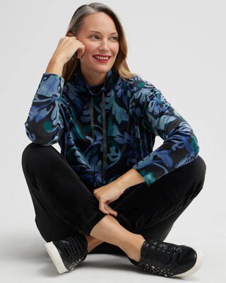 Zenergy® Velour Funnel Neck Pullover