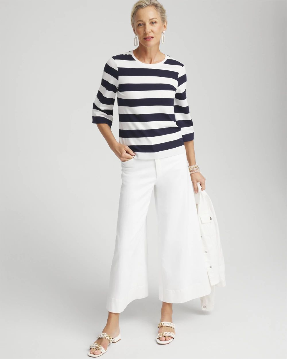 A-line Sleeve Stripe Tee