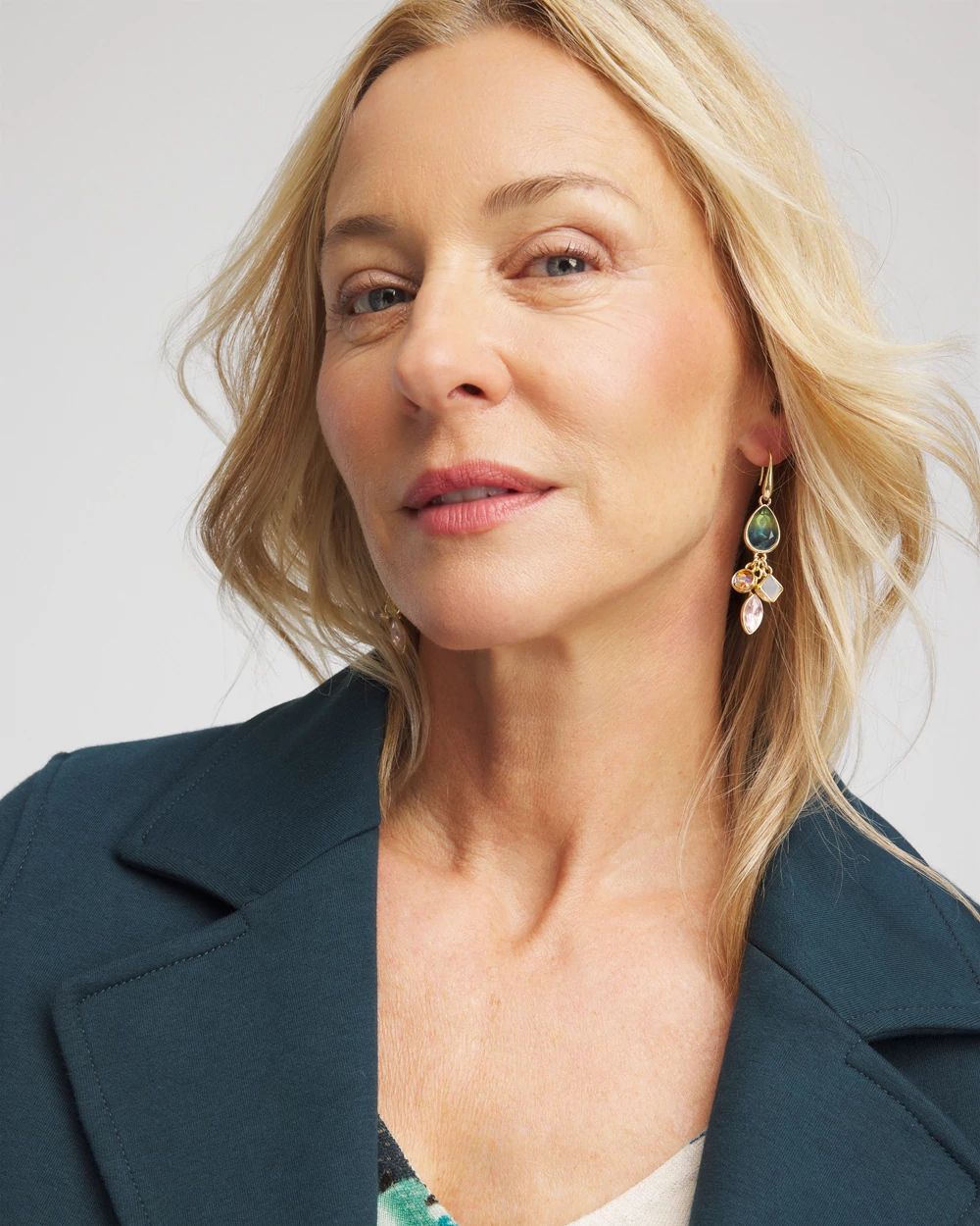 Multi Gem Drop Earrings click to view larger image.