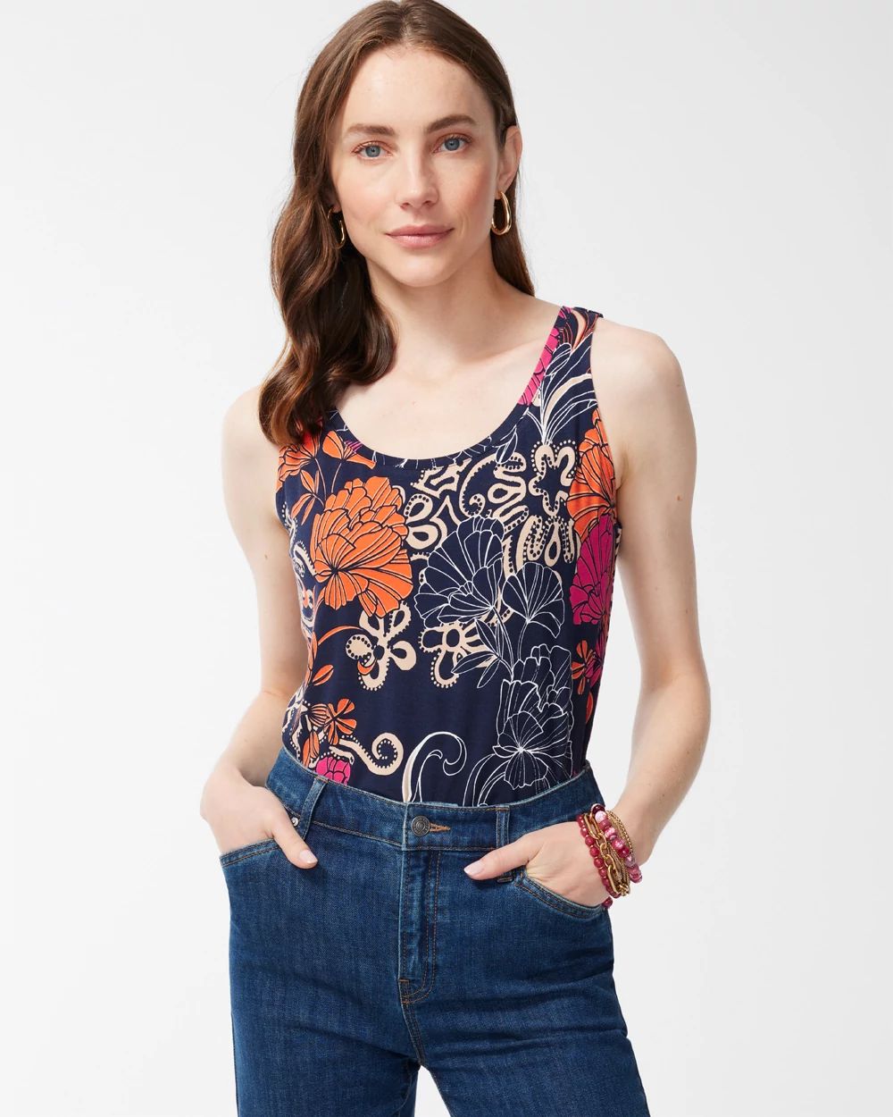 Touch of Cool Floral Polished Tank