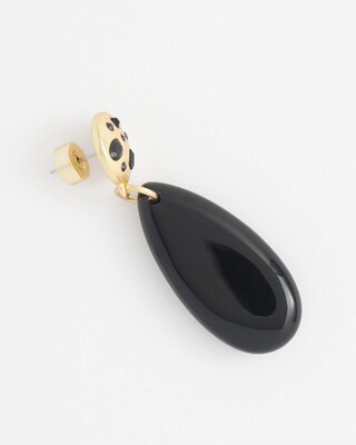 Black Stone Drop Earrings