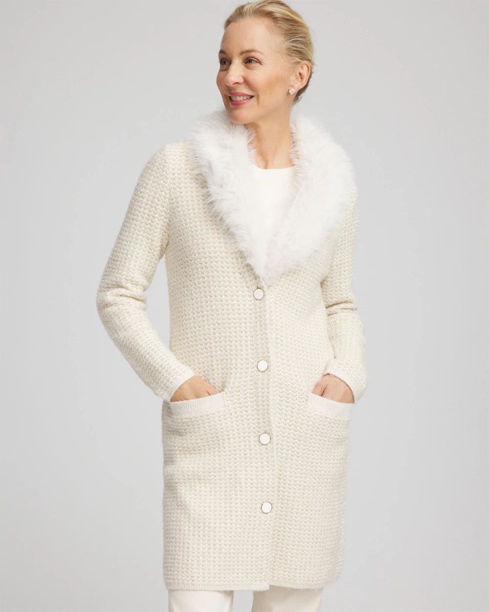 Fur Trim Cardigan