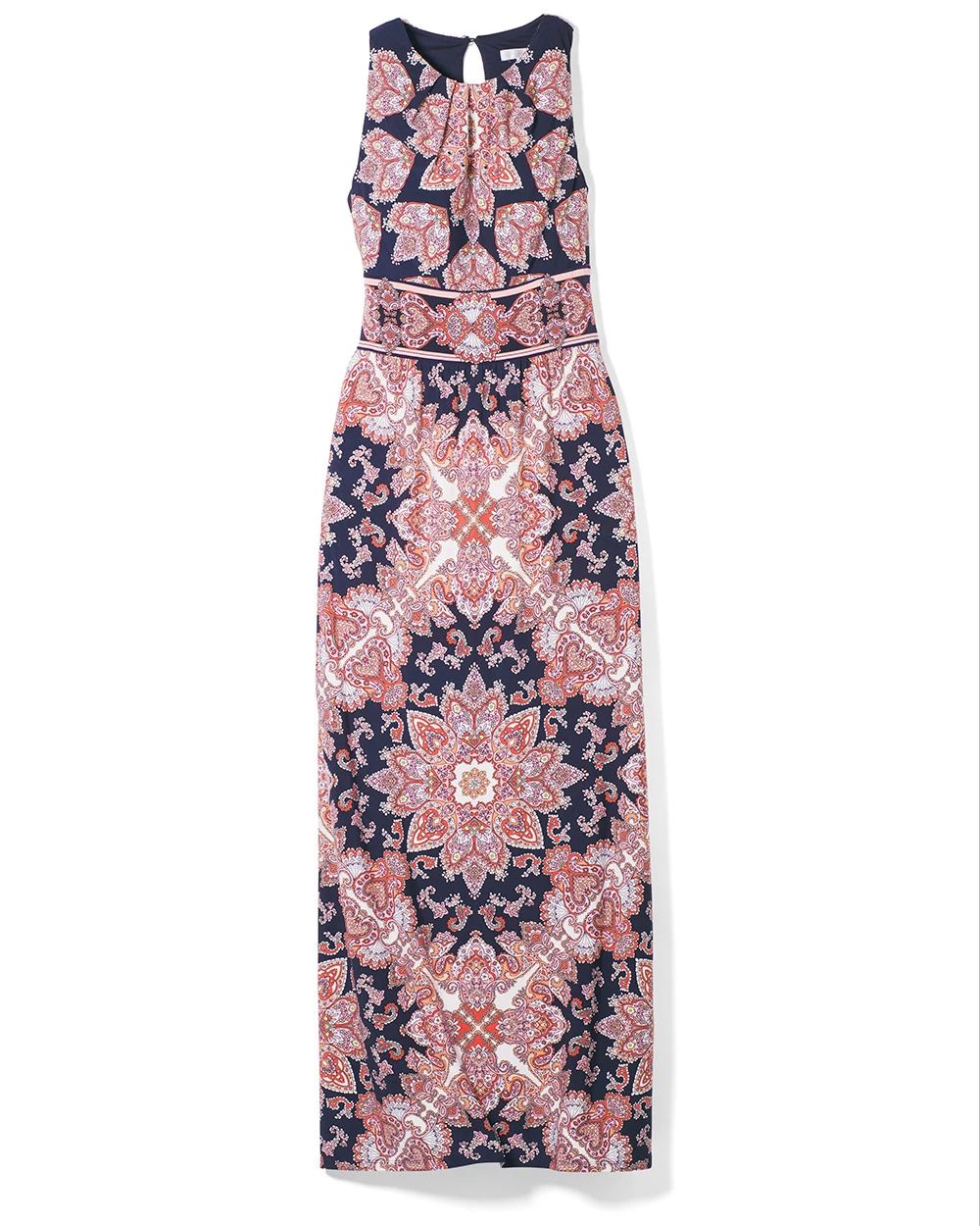 London Times Medallion-Print Jersey Maxi Dress