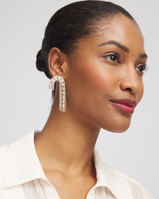 No Droop® Embellished Candy Cane Tassel Earrings click to view larger image.