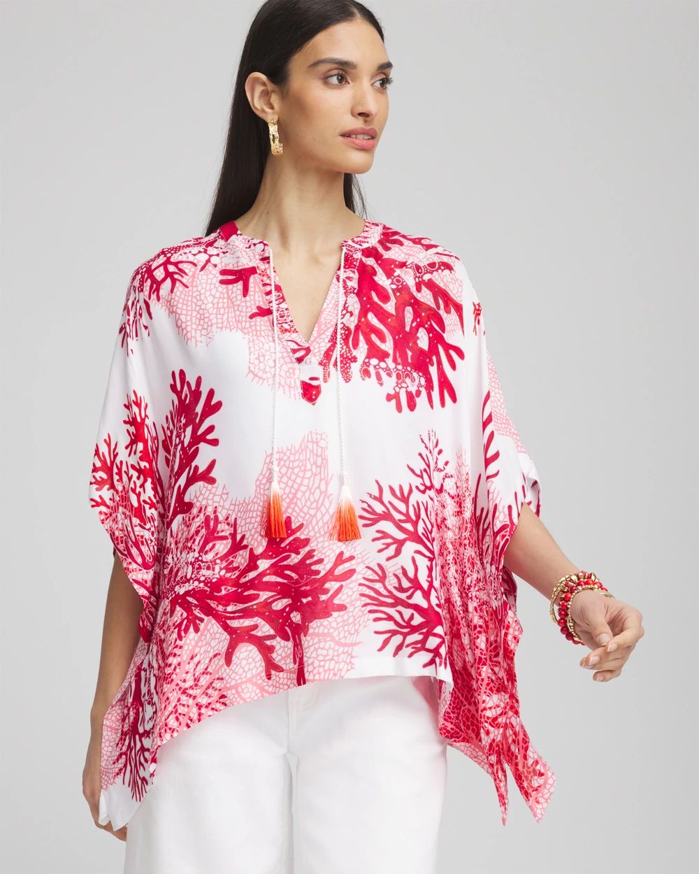 Coral Reef Motif Poncho